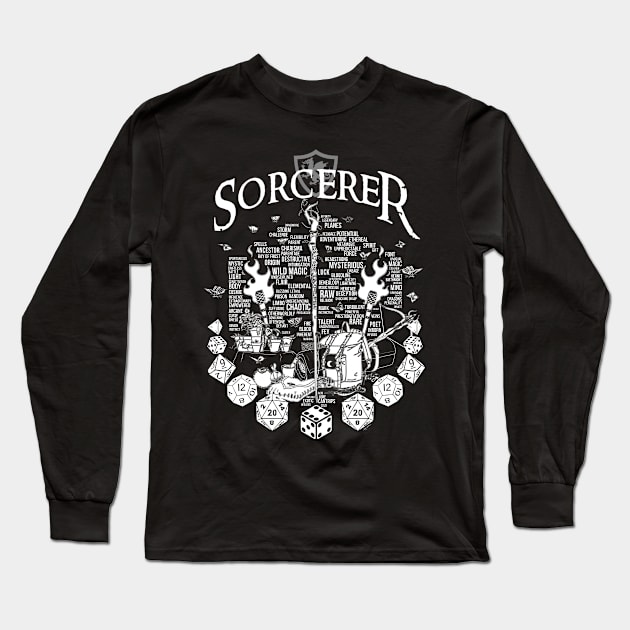 RPG Class Series: Sorcerer - White Version Long Sleeve T-Shirt by Milmino